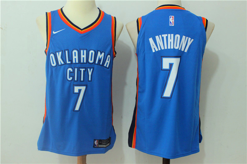 Men Oklahoma City Thunder 7 Anthony Blue New Nike Season NBA Jerseys